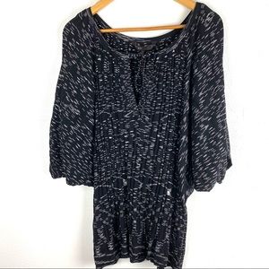 NWT BCBGMaxAzria Black Space Dye Silk Blend Tunic